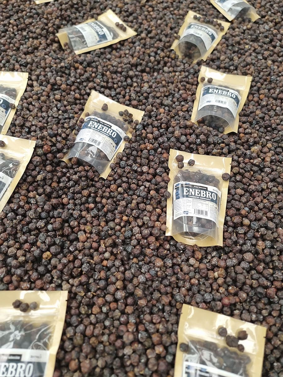 Bayas de enebro para adobar carnes