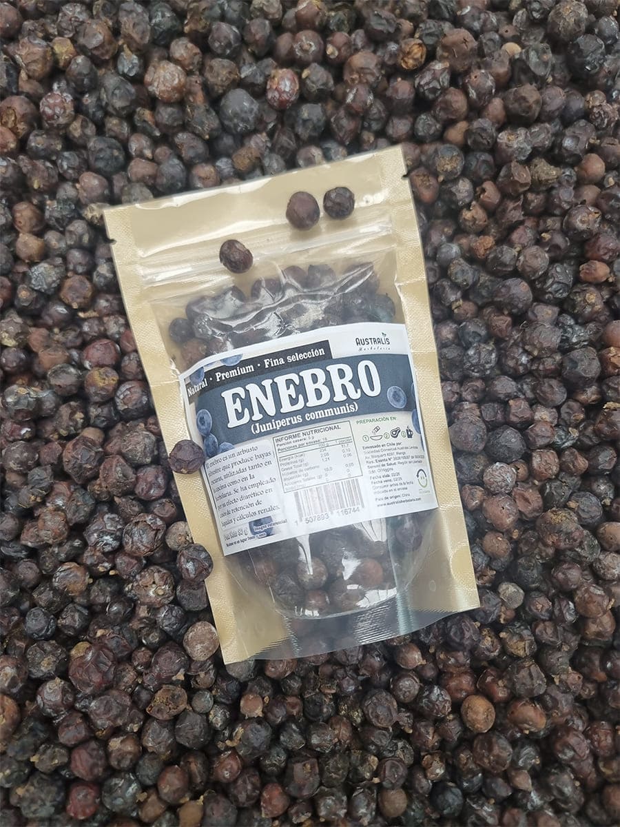 Bayas de enebro deshidratadas enteras