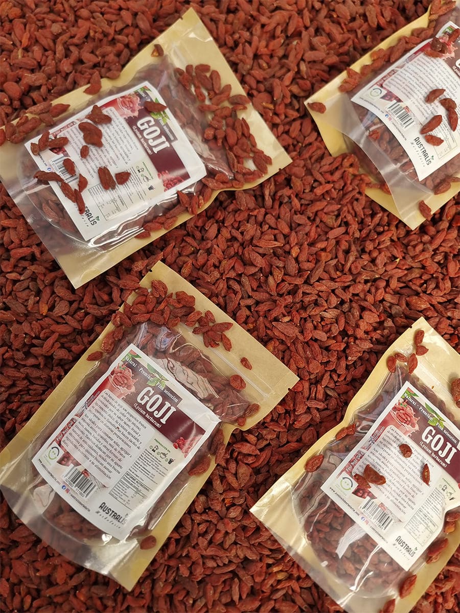 Goji deshidratado para mezclar con frutos secos y semillas