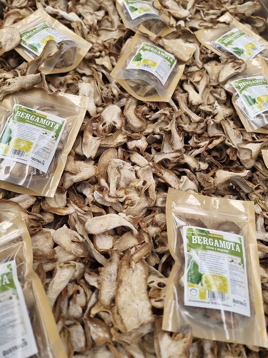 Bergamota natural en hojuelas para infusión aromática cítrica