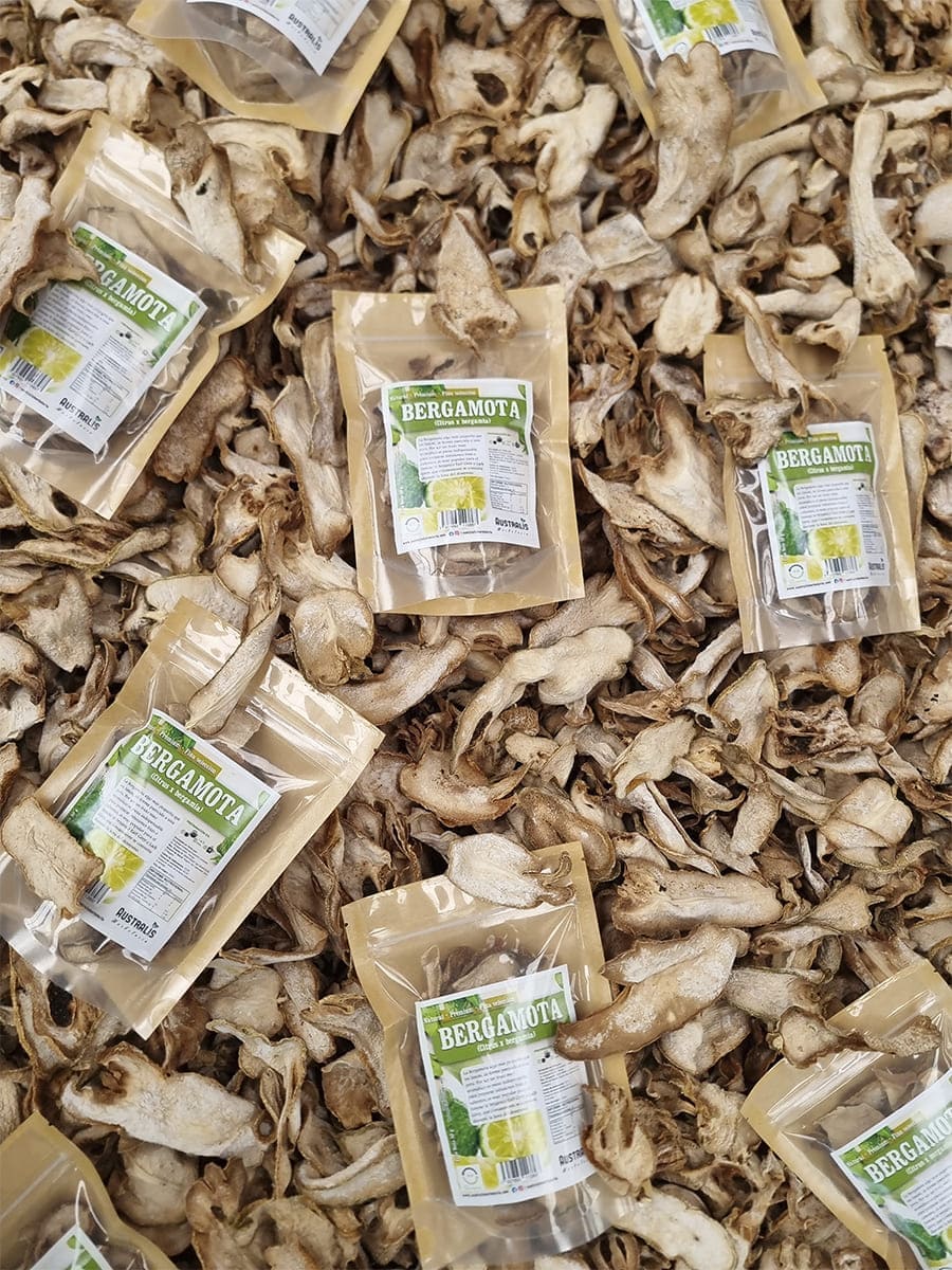 Hojuelas naturales de cáscara de bergamota para uso en infusión