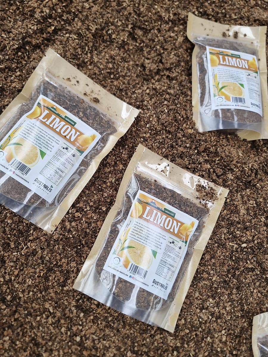 Limón seco en cascarilla deshidratada y triturada