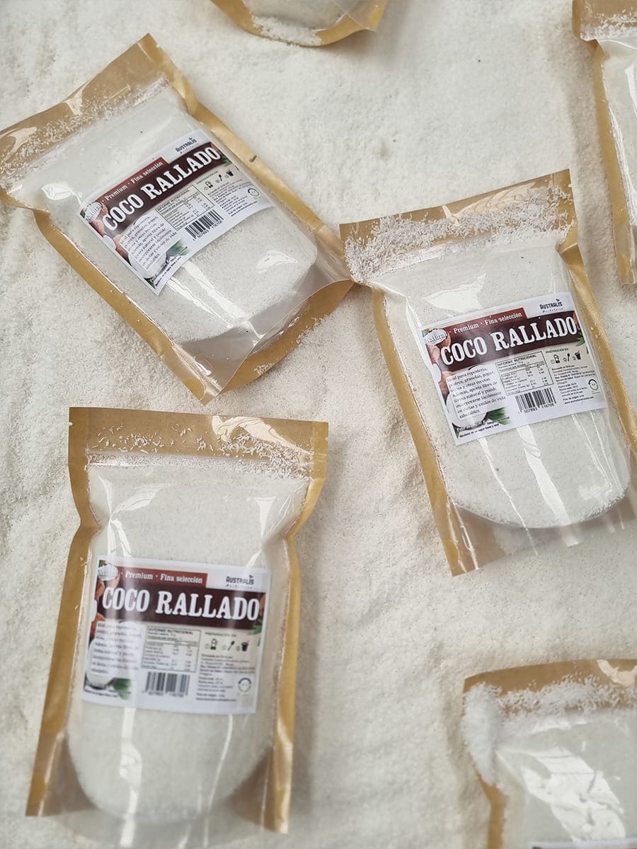 Coco rallado natural para rellenos y coberturas de repostería