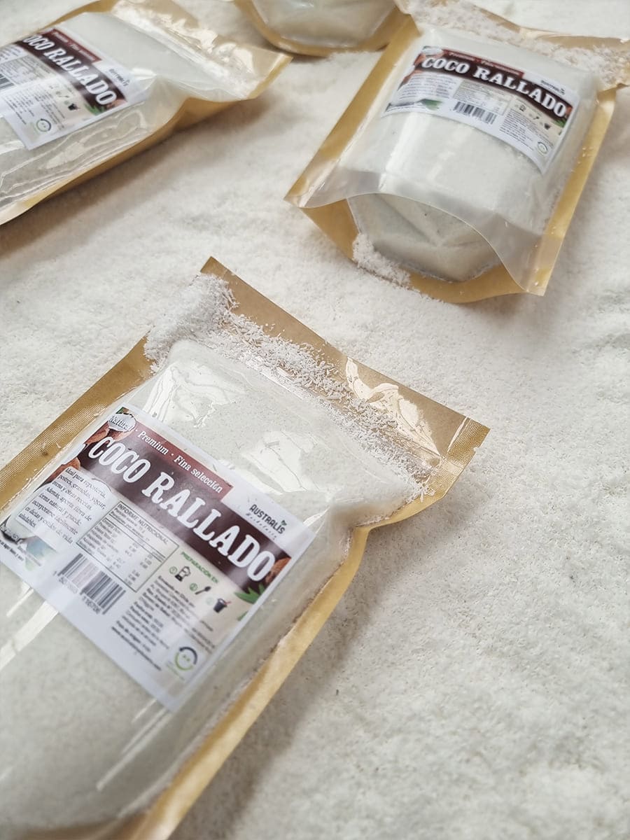 Coco rallado deshidratado de textura fina para cocina y pastelería