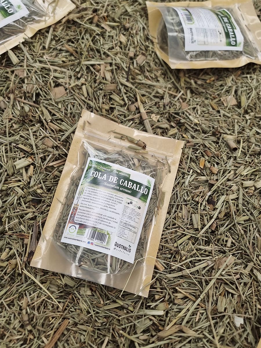 Cola de caballo seca en bolsa