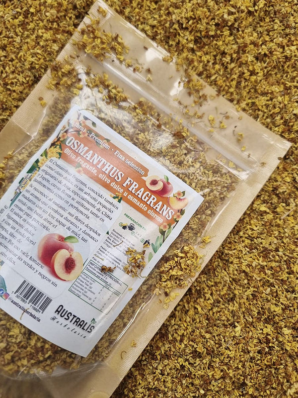 Flores aromáticas de olivo dulce listas para preparar infusión
