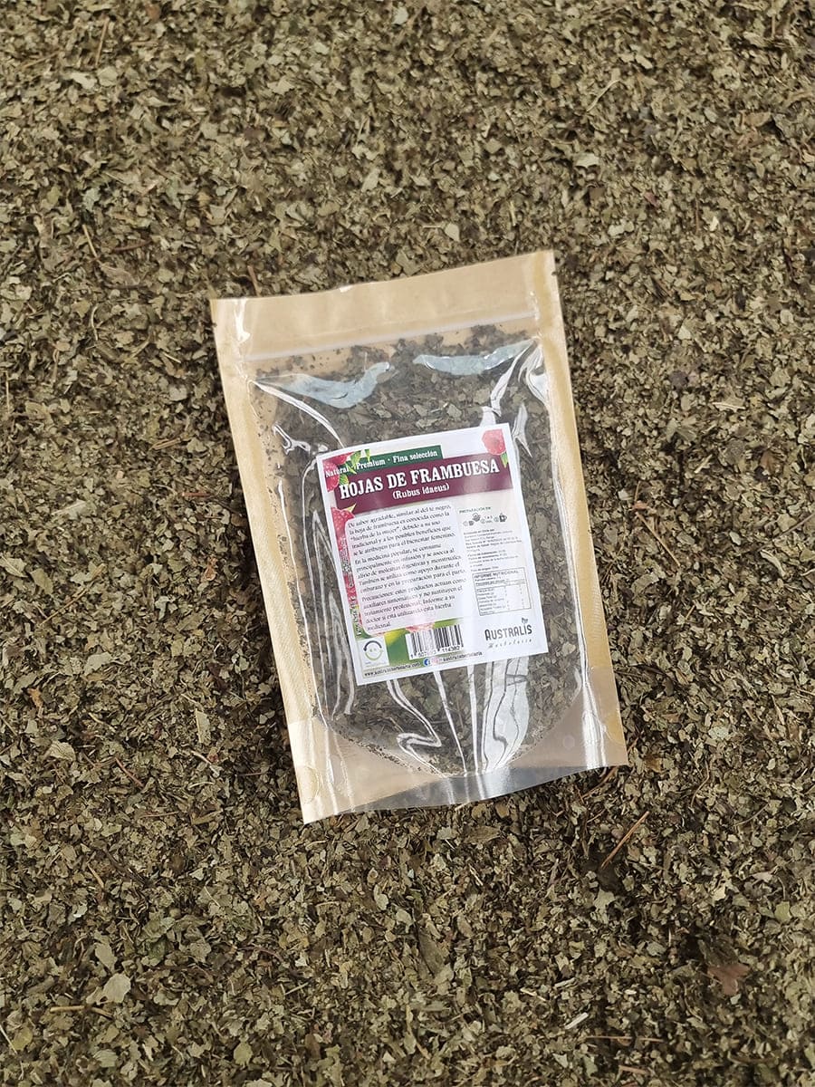 Hojas de frambuesa secas deshidratadas para preparar infusiones naturales
