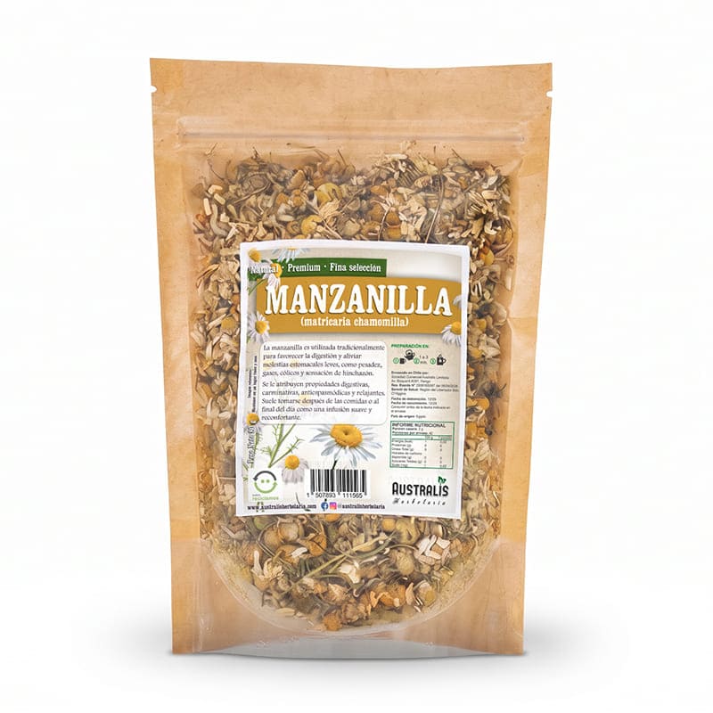 Manzanilla flor y pétalos enteros formato seco