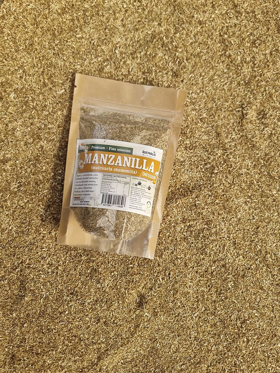 manzanilla molida para bolsita de tés infusión