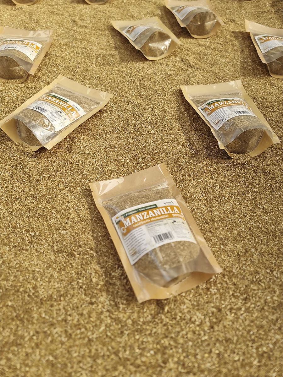 manzanilla molida para bolsita de té infusión natural