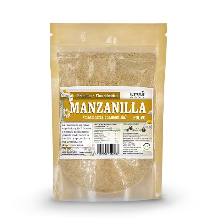 manzanilla en formato polvo o polvillo