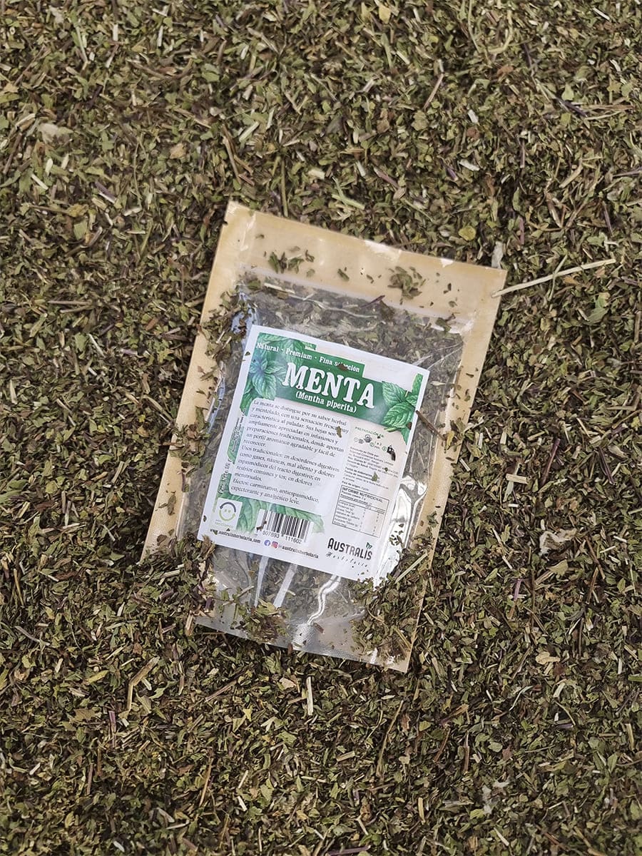 Menta piperita seca natural para infusión