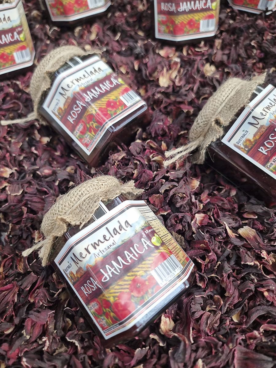 Mermelada de hibisco Hibiscus sabdariffa con manzana verde