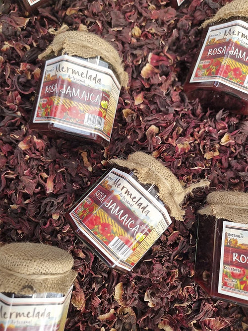 Mermelada artesanal de hibisco para acompañar quesos y tostadas