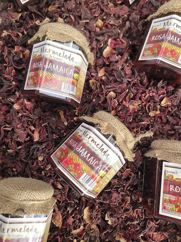 Mermelada artesanal de hibisco para acompañar quesos y tostadas
