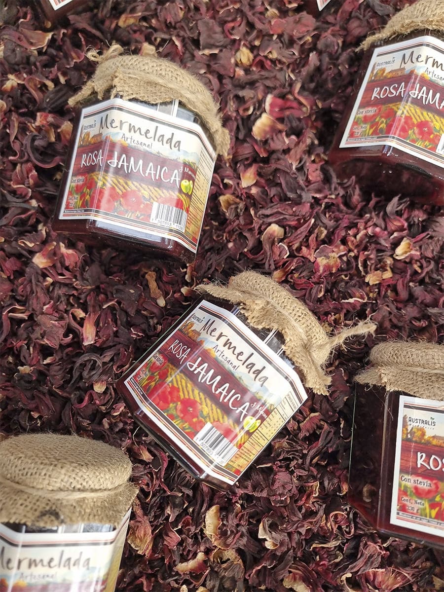 Mermelada artesanal de hibisco para acompañar quesos y tostadas