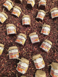 Mermelada de flor de Jamaica con manzana verde de textura untable
