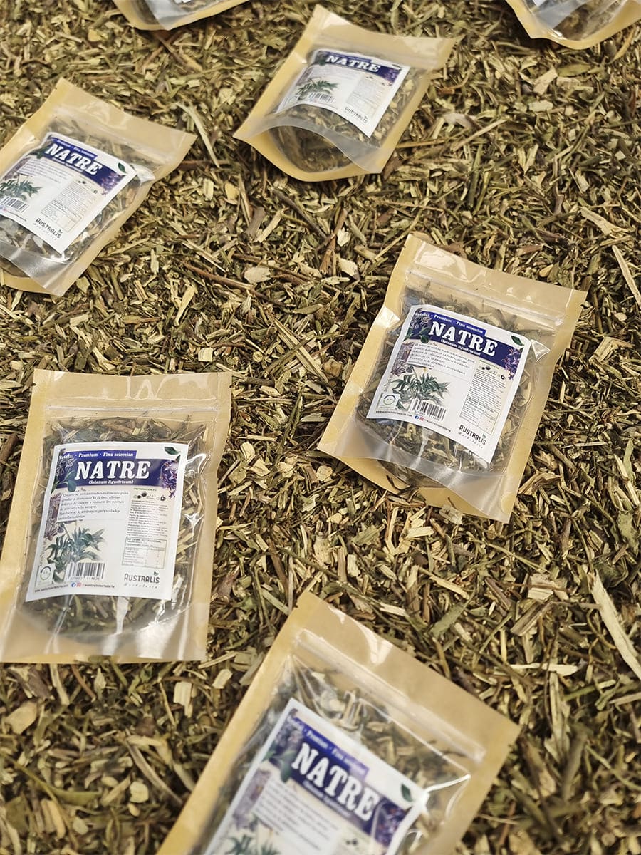 Natre seco para infusión de uso tradicional en malestares de cabeza