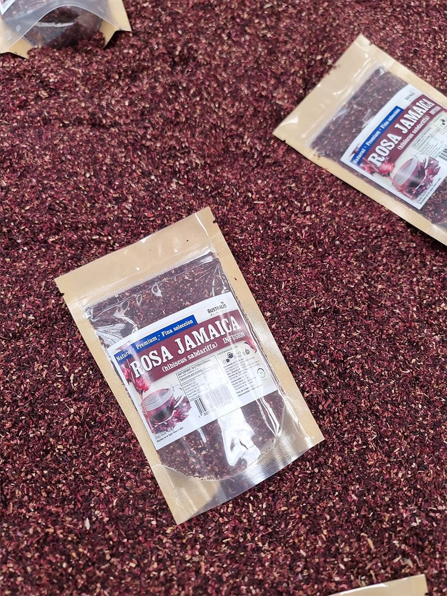 rosa jamaica corte fino ideal para bolsitas de té