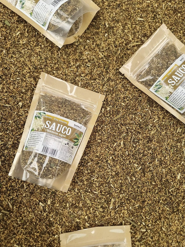 saúco flores deshidratadas para preparación de té