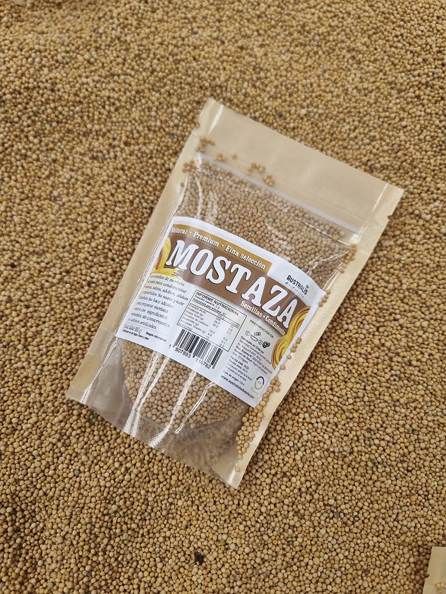 Mostaza en semillas enteras de suave picor