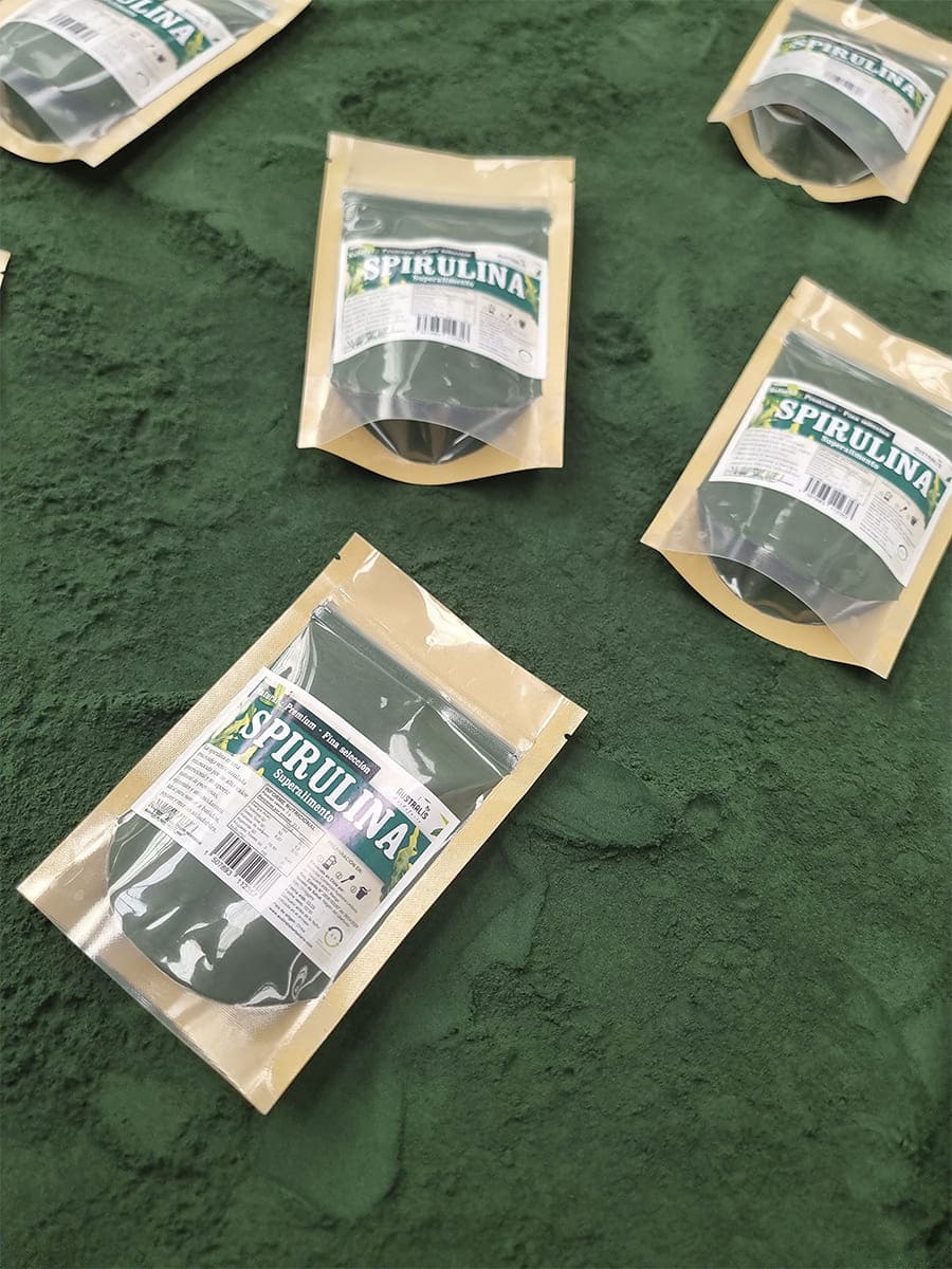 Spirulina natural en polvo para yogur, jugos y preparaciones saludables