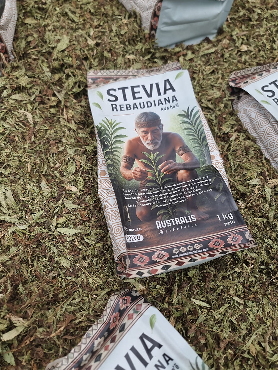 Envase kilo de Stevia rebaudiana en polvo en Chile
