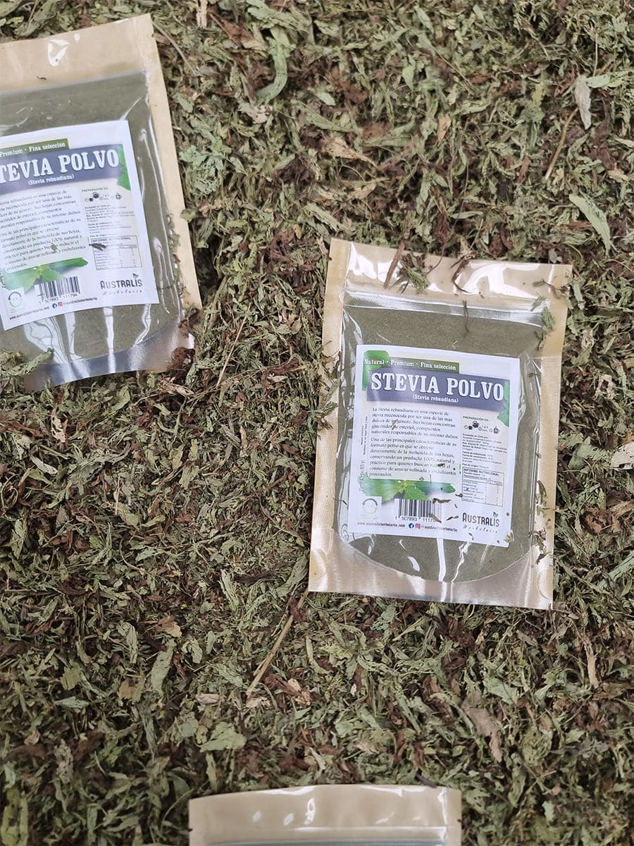 Stevia natural de hoja para sustituir el azúcar en bebidas y recetas