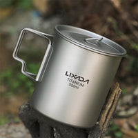 Taza Plegable de Titanio Puro Ligera y Portátil para Camping, Senderismo y Picnic