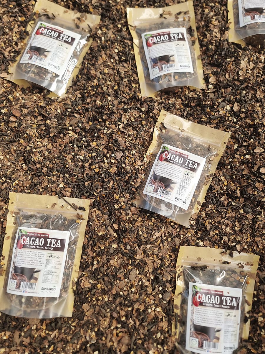 Té Cacao elaborado con hojas de té negro y cáscara de cacao