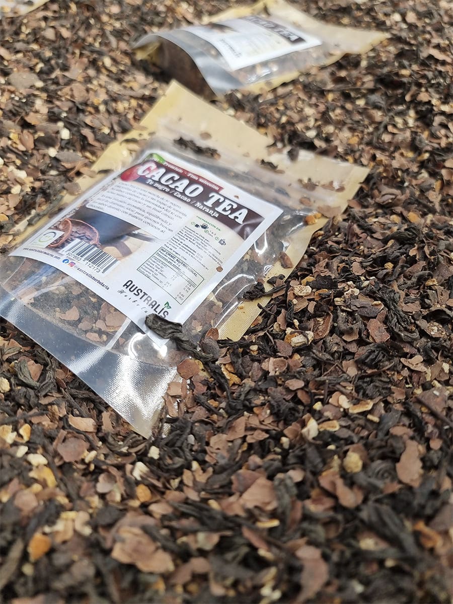 Mezcla para infusión de té negro con cacao y cítricos