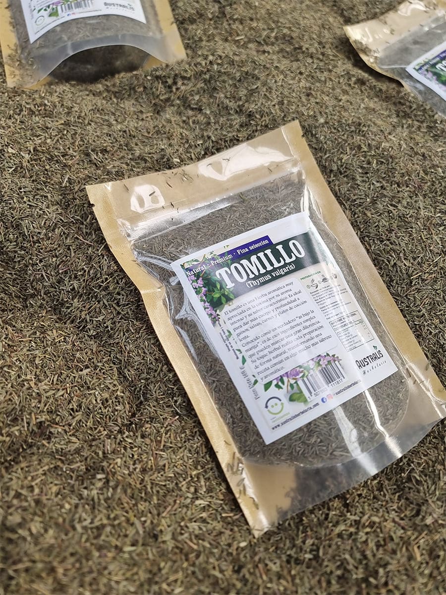 Tomillo hierba seca para guisos, salsas, carnes y verduras